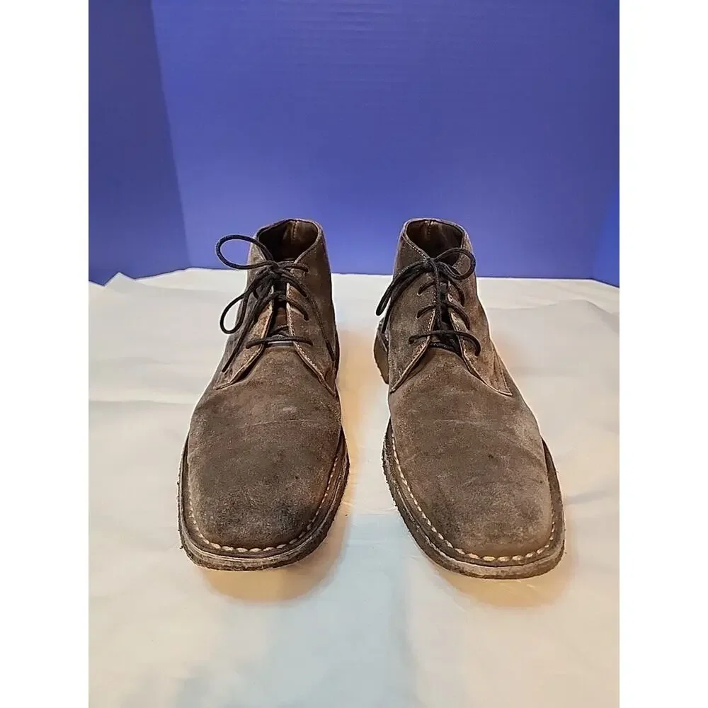 Johnston & Murphy Mens Size 10 M Brown Sheepskin Lace Up Chukka Boots 25-0127